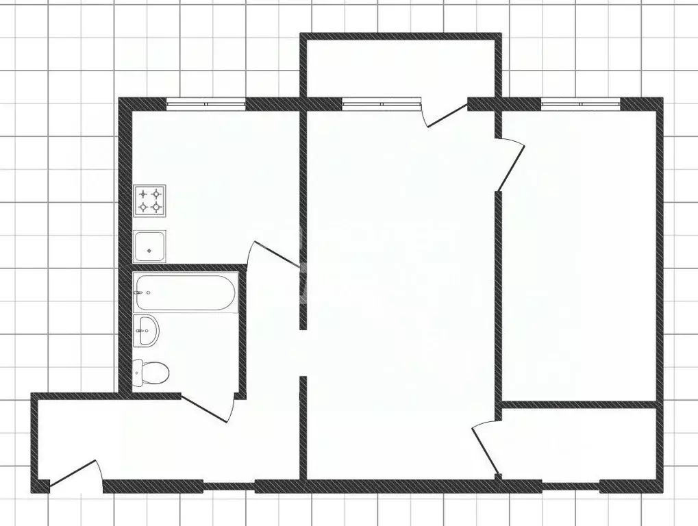 2-к кв. Липецкая область, Липецк ул. Гагарина, 153к2 (44.3 м) - Фото 1