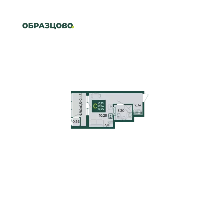 квартира-студия, 23.55 м - Фото 0