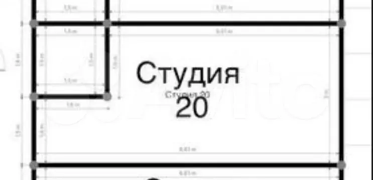 Апартаменты-студия, 20 м, 4/4 эт. - Фото 0