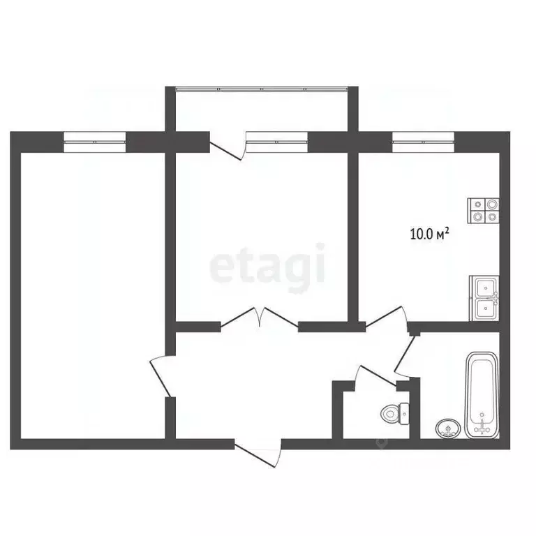 2-к кв. Владимирская область, Муром Владимирское ш., 12А (53.0 м) - Фото 1