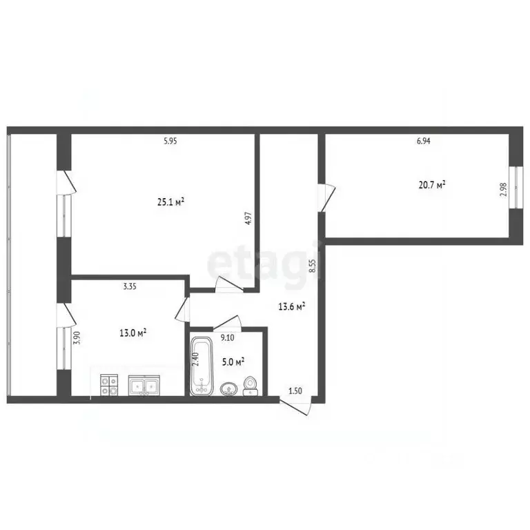 2-к кв. Севастополь ул. Сафронова, 75 (100.0 м) - Фото 2
