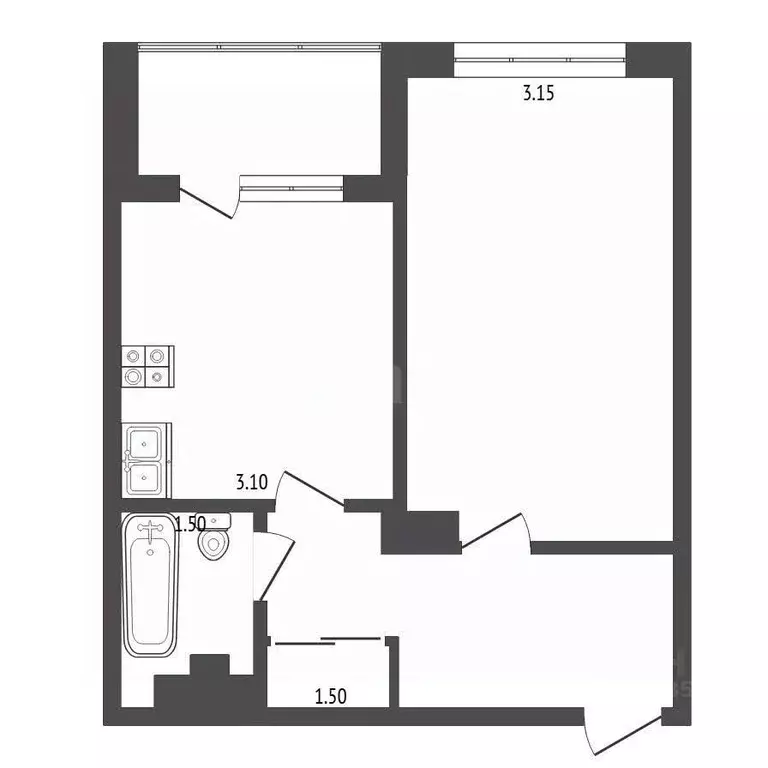 1-к кв. Москва Кронштадтский бул., 6к3 (40.4 м) - Фото 2