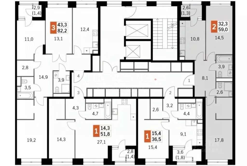 2-к кв. Москва Строительный проезд, 9к1 (59.0 м) - Фото 2