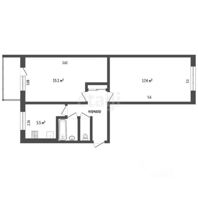 2-к кв. Камчатский край, Петропавловск-Камчатский ул. Бохняка, 25 ... - Фото 2