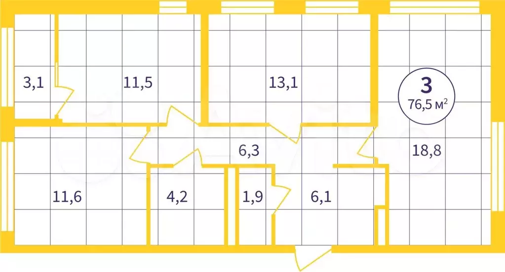 3-к. квартира, 75 м, 2/8 эт. - Фото 1