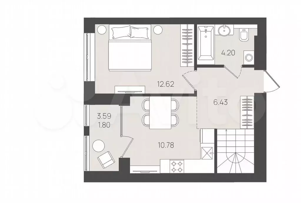 2-к. квартира, 70,5 м, 1/5 эт. - Фото 1