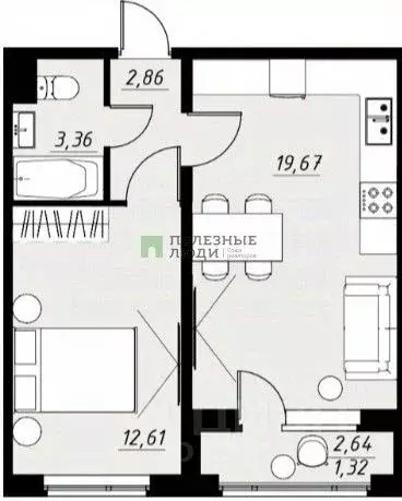 1-к кв. Тамбовская область, Тамбов ул. Имени Павла Строганова, 7 ... - Фото 2