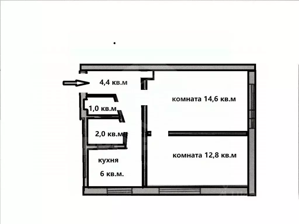 2-к кв. Калининградская область, Калининград ул. Кирова, 39 (41.1 м) - Фото 1