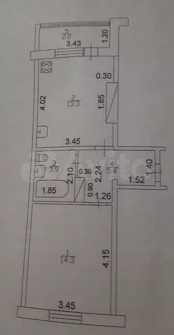 1-к. квартира, 36,9 м, 9/9 эт. - Фото 0