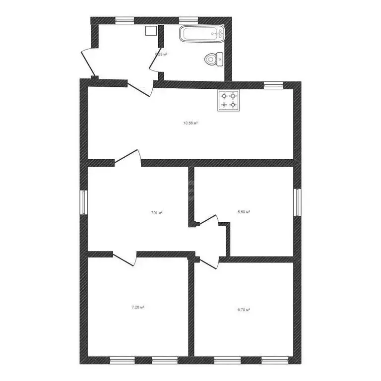 Дом в Валуйки, Гвардейская улица (69.3 м) - Фото 1