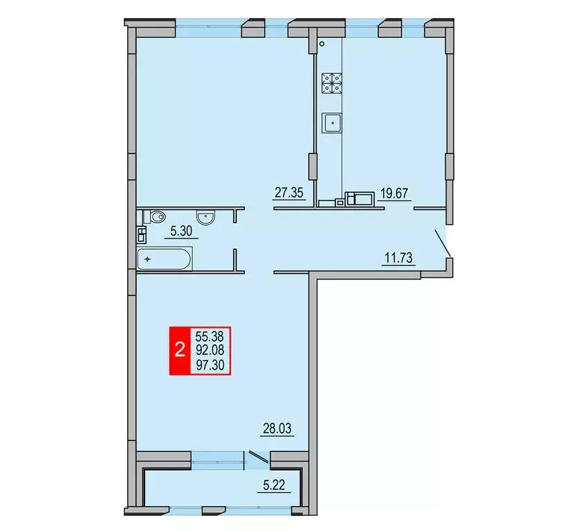 2-комнатная квартира: Тверь, Заволжский район (97.3 м) - Фото 0