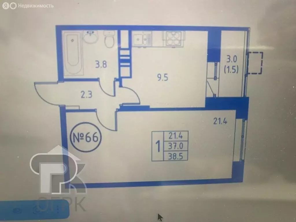 1-комнатная квартира: Домодедово, микрорайон Авиационный, улица ... - Фото 1