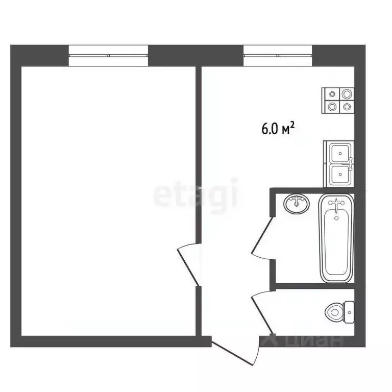 1-к кв. Ямало-Ненецкий АО, Муравленко ул. Дружбы Народов, 128 (32.0 м) - Фото 1