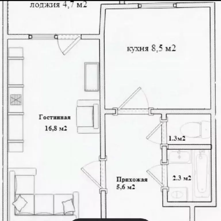1-к кв. Московская область, Жуковский ул. Гудкова, 15 (36.5 м) - Фото 2