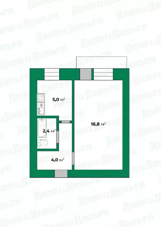 1-к кв. Кировская область, Киров ул. Маклина, 59 (28.9 м) - Фото 0