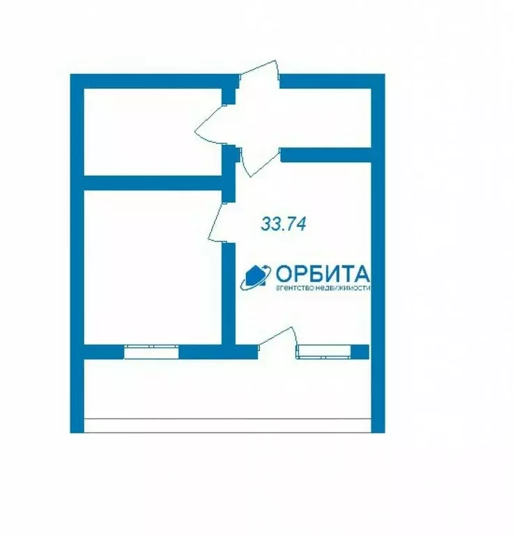 1-комнатная квартира: Тюмень, улица Революции, 228к4 (33.7 м) - Фото 0