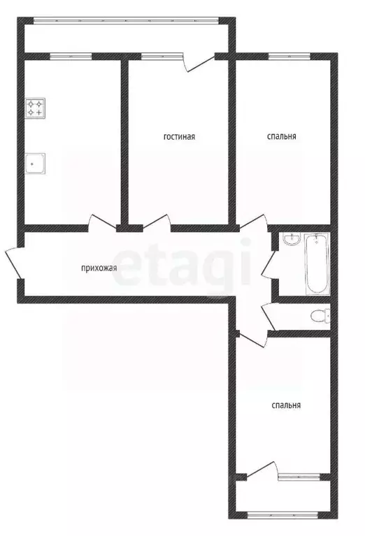 3-к кв. Липецкая область, Липецк 15-й мкр, 19 (64.5 м) - Фото 2
