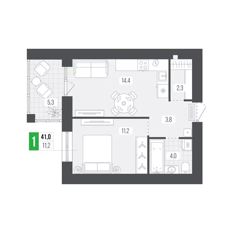 1-комнатная квартира: Брянск, улица Верхняя Лубянка, 63А (41 м) - Фото 0