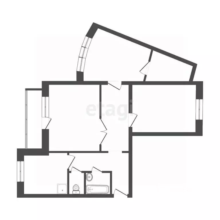 2-к кв. Красноярский край, Красноярск 9 Мая ул., 53 (55.0 м) - Фото 1