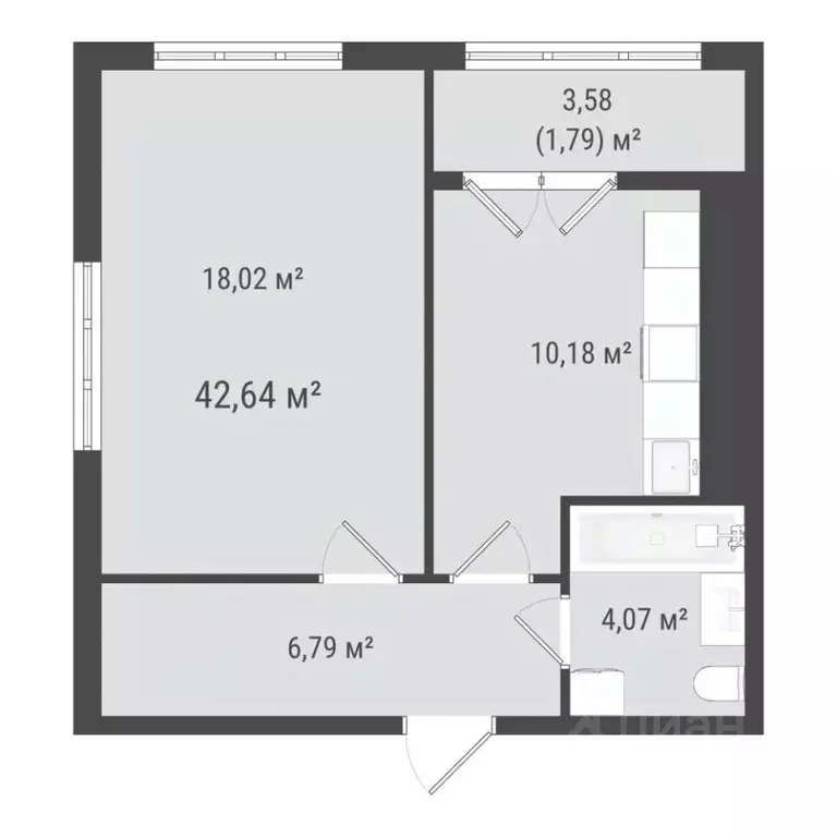 1-к кв. Сахалинская область, Южно-Сахалинск ул. Ленина (40.85 м) - Фото 0