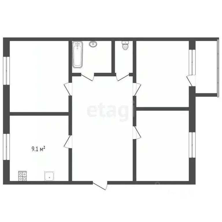 3-к кв. Забайкальский край, Чита Северный мкр, 31 (68.5 м) - Фото 2