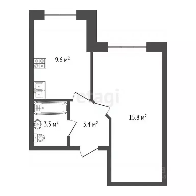 1-к кв. Костромская область, Кострома ул. Радиозаводская, 54 (32.1 м) - Фото 1