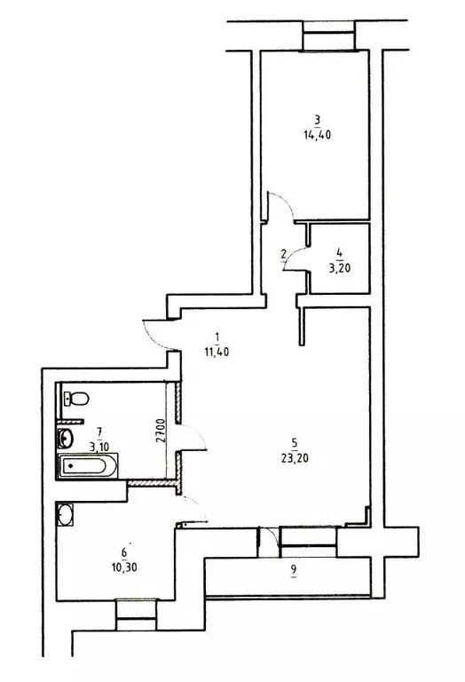 Квартира, 2 комнаты, 72.9 м - Фото 2