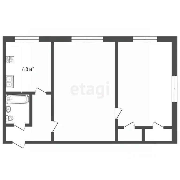 2-к кв. Нижегородская область, Выкса Гоголя мкр, 43 (37.6 м) - Фото 1
