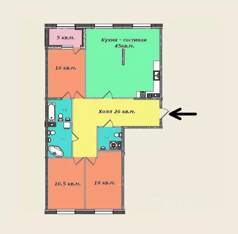 3-к кв. Санкт-Петербург проезд Петровская коса, 6к1 (144.0 м) - Фото 1