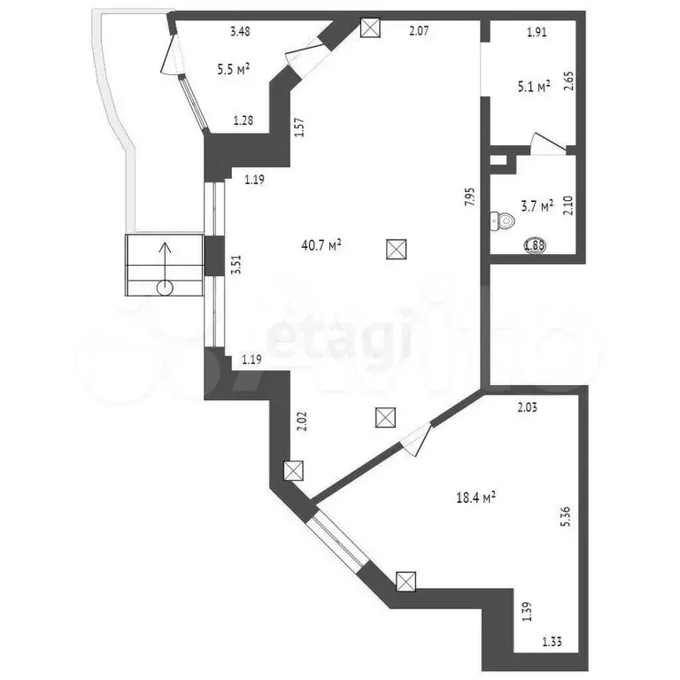 Продам помещение свободного назначения, 67.9 м - Фото 0