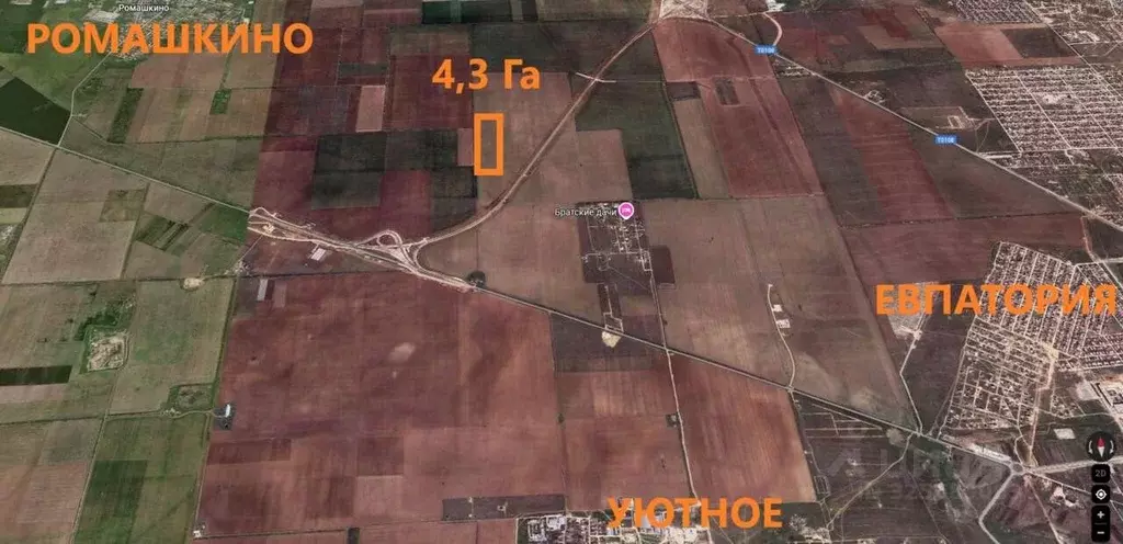 Участок в Крым, Сакский район, с. Уютное ул. Юрия Гагарина, 19Ш (430.0 ... - Фото 1