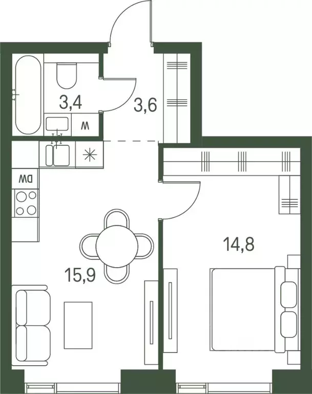 1-к кв. Москва проезд 4-й Красногорский, 3 (37.7 м) - Фото 0