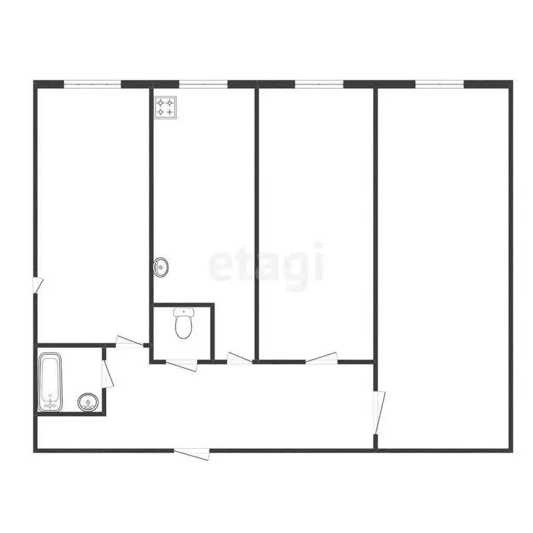 3-комнатная квартира: Кострома, микрорайон Венеция, 26 (53.3 м) - Фото 1