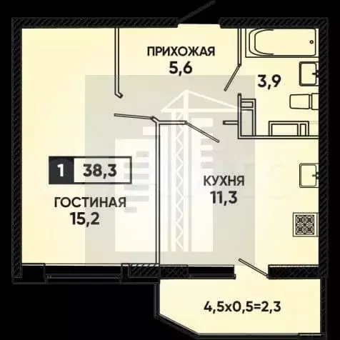 1-к. квартира, 36 м, 8/20 эт. - Фото 0