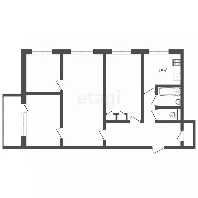 4-к кв. Татарстан, Лениногорск просп. Шашина, 6 (62.0 м) - Фото 2