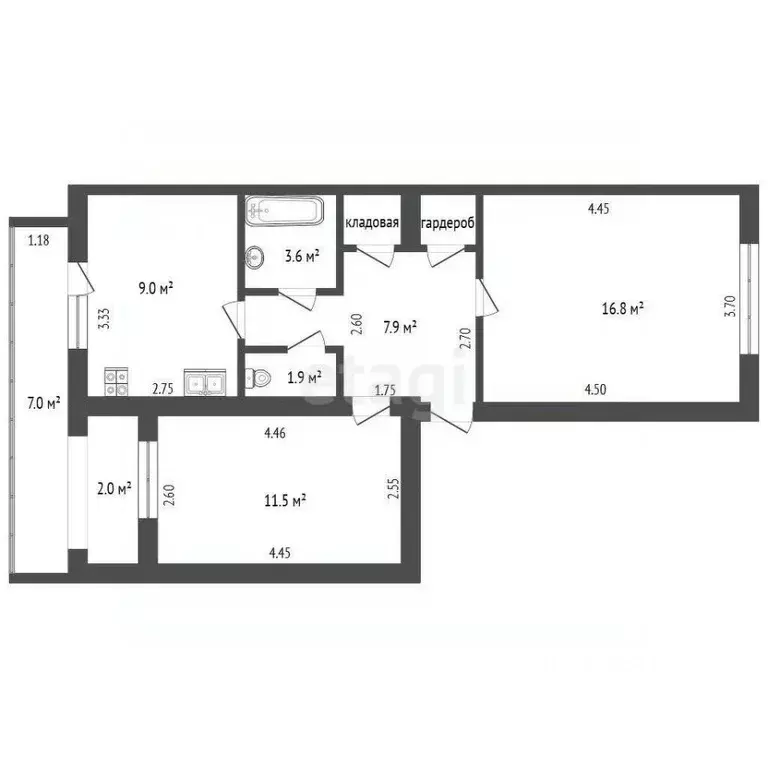 2-к кв. Крым, Феодосия ул. Челнокова, 98 (50.8 м) - Фото 2