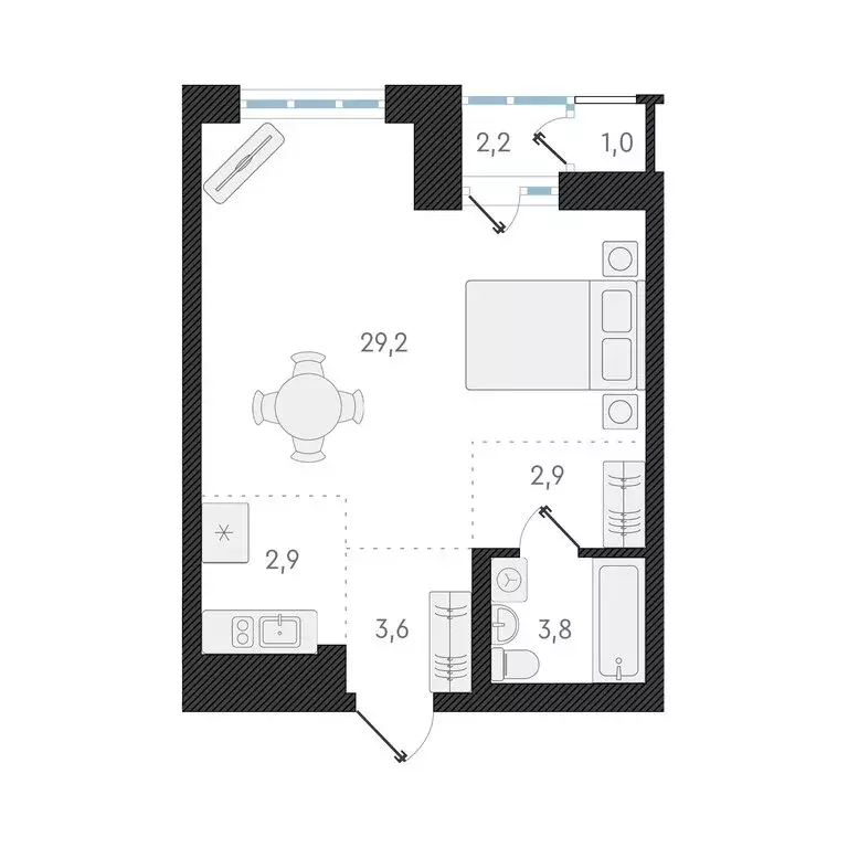 Квартира-студия: Новосибирск, улица Аэропорт, 49/2 (42.4 м) - Фото 0