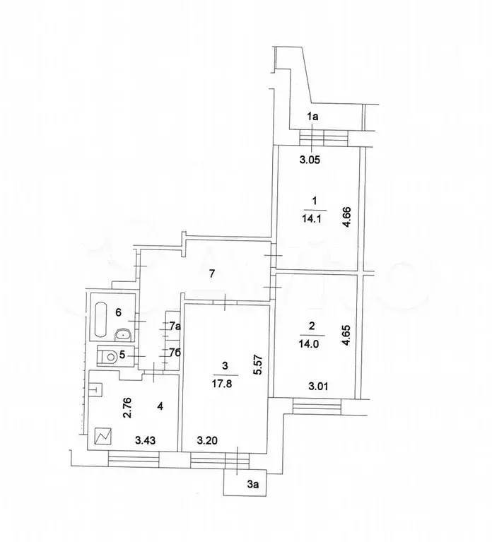 3-к. квартира, 75 м, 3/17 эт. - Фото 0