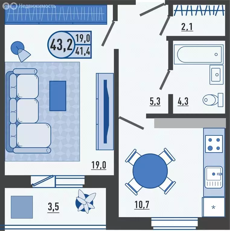 1-комнатная квартира: Орловский муниципальный округ, деревня ... - Фото 1