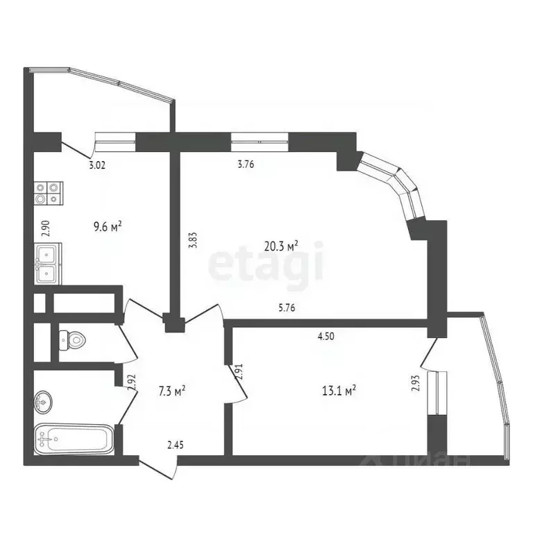 2-к кв. Москва Дегунинская ул., 23к1 (55.1 м) - Фото 1