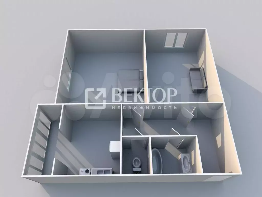 2-к. квартира, 73 м, 3/3 эт. - Фото 0