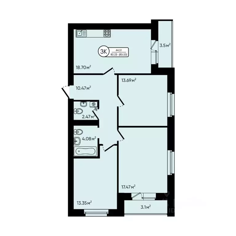 3-к кв. Ярославская область, Ярославский муниципальный округ, д. ... - Фото 1