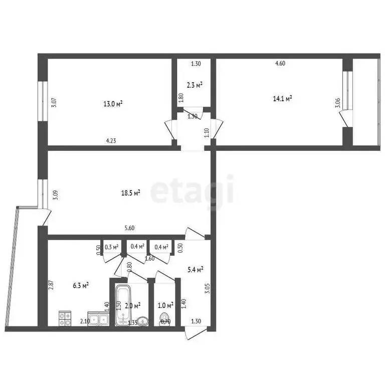 3-комнатная квартира: Рузаевка, Школьный бульвар, 2А (63.7 м) - Фото 0