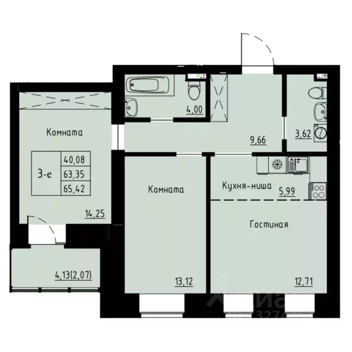 3-к кв. Красноярский край, Красноярск ул. Елены Стасовой, 82 (65.9 м) - Фото 0