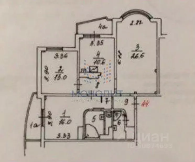 3-к кв. Москва Фестивальная ул., 17К1 (85.3 м) - Фото 2