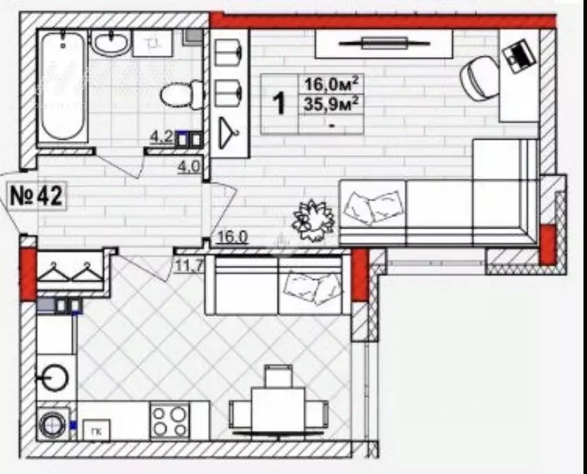 1-к кв. Нижегородская область, Нижний Новгород пос. Парышево, ул. ... - Фото 1