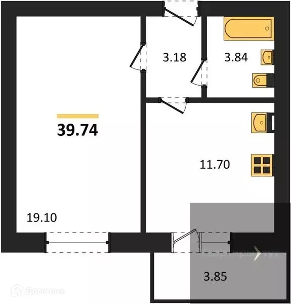 Продаётся 1-к квартира, 39.74 м - Фото 0