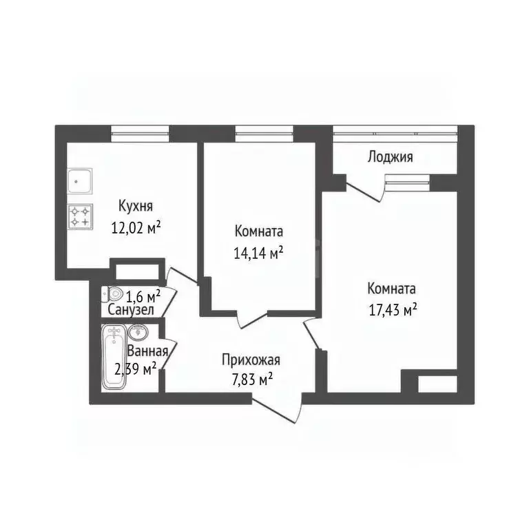 2-к кв. Башкортостан, Уфа ул. Просвещения, 9 (56.0 м) - Фото 1