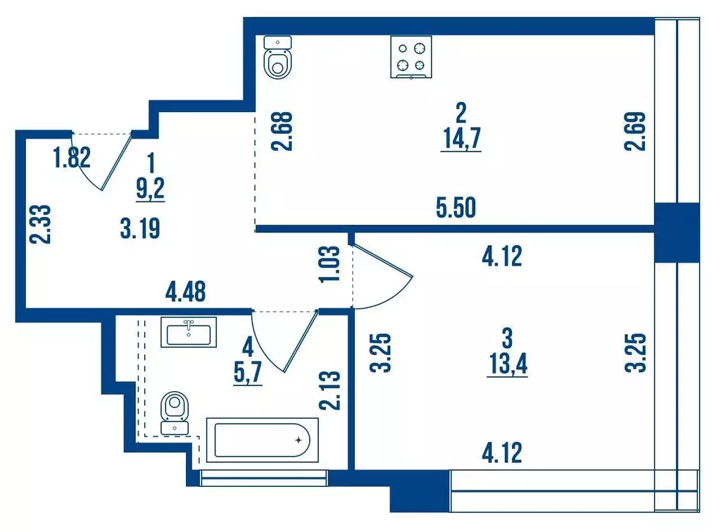 1-к кв. Санкт-Петербург ул. Челюскина, 10 (43.0 м) - Фото 1