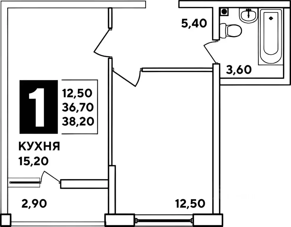 1-к кв. Краснодарский край, Краснодар ул. Западный обход, 39/2к2 (40.0 ... - Фото 2